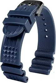20mm 22mm Silicone Watch Strap Men Sport Diving Waterproof Rubber Wrist Band Bracelet Accessories Fit for Seiko Watch Fit for Citizen (Color : Blue02, Size : 20mm)
