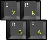 HQRP New Cyrillic Russian Ukrainian Laminated Transparent Keyboard Stickers for All PC & Laptops with Yellow Lettering