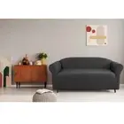 NNEDSZ Elan Cambridge Extra-stretch Couch Cover Steel Two Seater Steel