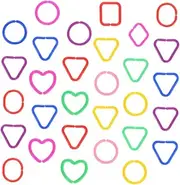 KONTONTY Linking Chain Toys for Toddlers 30pcs Geometric Buckle Chain Shapes Enhance Fine Motor Skills Kids' Educational Toy