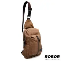在飛比找PChome24h購物優惠-韓系型男 ROBOR貝隆風格帆布包單肩包(棕色)