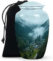 Nature Urns for Women & Men - Blue Memorial Urns for Human Ashes Large - Funeral & Burial Urn for Male & Female - Cremation Boxes for Human Ashes - 10 Inch