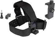 1Pc Head Strap Cap Clip Strap Mount with Phone Clip,Phone Chest Mount Harness Head Strap Clip Holder, Head-Mounted Mobile Phone Holder, Multi-Function Adjustable Cellphone Selfie Head Mount Strap