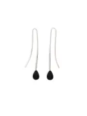 Nina Gordon | Cusp Onyx Earrings in Sterling Silver | The UNDONE