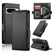 Wallet Case for Google Pixel 8 Pro,Slim Protective Shockproof Case With Card Holder,Premium PU Leather Kickstand-Black