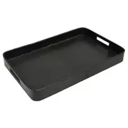 Leatherkart Leather Tray with Spaces - Black