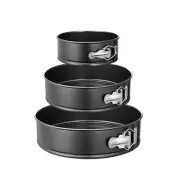 (Black)3Pcs Cheesecake Pan Non Stick Easy To Demould Good Sealing Springform