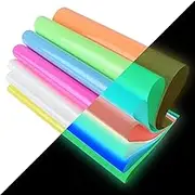 Heat Transfer Vinyl Glow in Dark Iron on Vinyl 9 Pack 12"x 10" PU HTV Luminous Fluorescent Color for Shirts(Glow in Dark)…