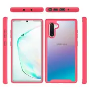 For Samsung Note 10 Shockproof Heavy Duty Bumper Case CLEAR/PINK