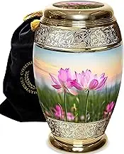 Lotus Tranquility Cremation Urn for Ashes for Women Decorative Urns - Personalized Beautifully Handcrafted Urns for Human Ashes Adult Female