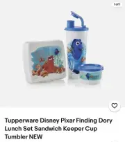 Tupperware 3-Pc FINDING DORY LUNCH SET - SANDWICH KEEPER, SNACK CUP, & TUMBLER