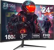 Z-Edge 24-Inch Curved Gaming Monitor 180Hz Refresh Rate, 1Ms MPRT, FHD 1080 Gami