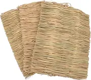 Parliky 3pcs for Bunnies Durable Woven Grass Bed Mat Soft Texture for Health for Chinchillas Hamsters Birds Safe Easy to Natural Nest Liner