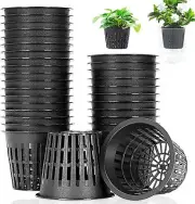 50 PCS 3 Inch Heavy Duty Net Pots,Hydroponic Cups,Garden Plastic Slotted Mesh...