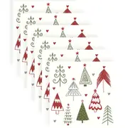 120pc Paper+Design Luncheon 3-Ply Napkin Party Tissue 33x33cm Fun Trees Red