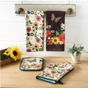 Wildflower Oven Mitt and Potholder Set
