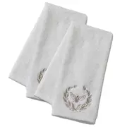 2x Pilbeam Living Bee 42x65cm Cotton Hand Towel Absorbent Washer Cloth White