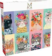 [Buffalo Games] Mia Charro - Colorful Cat Crowns - 500 Piece Jigsaw Puzzle