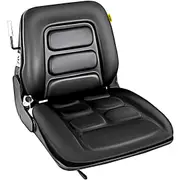 Universal Tractor Seat, High Back, Folding Forklift Seat with Adjustable Backrest, Waterproof PVC Mower Seat, Fit Excavator, Forklift, Skid Loader,