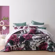 NNEDSZ Bianca Abigail Berry Floral Printed Quilted Bedspread Set Super King