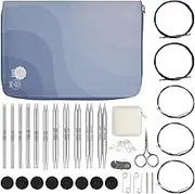 KnitPro Nova Interchangeable Needle Set - 11 x 13cm Circular Knitting Pin Pairs With Accessories, Regal Set for Beginners, Professionals & Gift, Silver