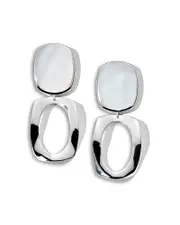 Ippolita Sterling Silver Rock Candy Mother of Pearl Long Oval & Large Frame Drop Earrings