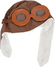 [TOGEVAL] Warm Hat for Kids Children's Cotton Hat Pilots Design Hat Leisure Outdoor Accessory Coffee