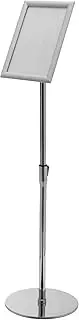Deflecto Leaflet Stand with Folding Frame and Snap Closure, Adjustable Portrait or Landscape, Info Display, Floor Stand, for Restaurants, Trade Shows etc.