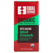 Equal Exchange Organic Dark Chocolate Bar Mint Crunch 2.8 Oz (Pack Of 4)