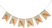 Bunting Flags 2 Meters Happy Easter Burlap Banners Colorful Carrot Pattern Bunting Garland 6 Flags for Easter Decorations Bunting