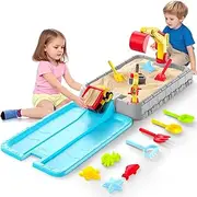Excavator Sandbox for Boys and Girls Sensory Play Set Outdoor Toys Blue