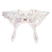 Traditional Lace Shawl Collar Decorative Lapel for Kid Elaborate Flower Pattern