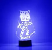 PJ Masks Catboy Engraved LED Night Light, with Remote Control, Kids Rom Light Up