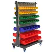 Mobile Shelving Parts Bin Trolley Service Utility Cart Storage Tool Garage Works