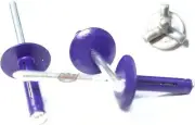 Purple Exploding Pop Rivets 3/16" Tri-Fold Large Head Aluminum Mandrel .040 -