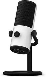 NZXT Cardioid Polar Pattern Mini USB Wired Gaming Microphone, White