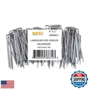 100 Pack 4 Inch 11GA(0.12inch) Landscape Staples Garden Stakes Fence Netting