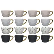 4x 4pc Ecology Speckle 60ml Espresso Cups w/Gold Handle Coffee Mug Drinkware Set