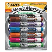 BIC Low Odor and Bold Writing Dry Erase Marker Chisel Tip Assorted Dozen