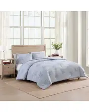 Tommy Hilfiger 180 Thread Count Hamptons Patchwork Cotton Percale Plain Pigment Comforter Set