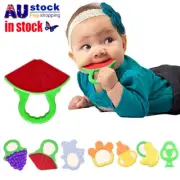 Silicone Fruit Baby Teether Toddler Teething Toy Ring Chewable Soother Banana AU