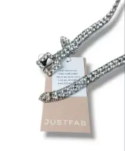Just Fab Rhinestone Chain Belt Silver Modern 1.5" Width 50" Length Size M-L