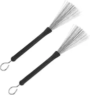 COSMEVIVI 2pcs Stainless Steel Drum Brush Wire Drumsticks for Versatile Percussion Use Lightweight and Portable Drum Brushes Compatible with Various Instruments