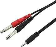 SWAMP Stereo 1/8" Mini-Jack to Dual 1/4" Cable - Smartphone to Mixer 3.5mm AUX - 5m