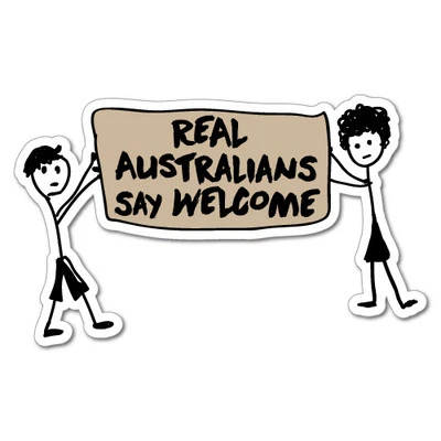 Stick People Real Australians Say Sticker Aussie Car Flag 4x4 Funny Ute #6174EN
