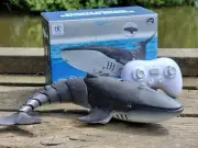 Remote Control Dinosaur Kids Shark Fishing Diving RC Boat LED Spray Water Toy UK