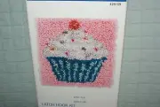 Wonder Art Pink Cupcake Latch Hook Kit 12 x 12" New Fast Shipping