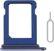 SIM Card Tray Holder Slot Replacement for iPhone 12 (Blue) with Waterproof Rubber Ring and Eject Pin (Single Sim Version)