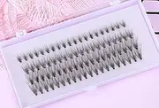 80pcs Cluster Eyelash Extensions, Premade Fans 8, 10, 12, 14mm Length Cluster Eyelashes Mixed, 0.07C Curl Natural False Eyelashes Cluster Soft Individual Lashes Clusters