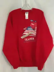 NWT Teacher An Ameican Tradition Sweatshirt Red XL Unisex Adult Jerzees